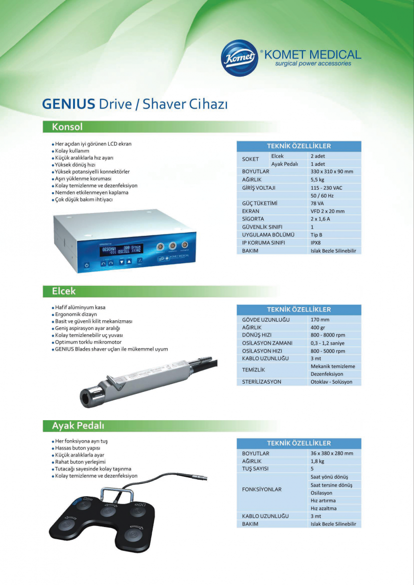 - Dyonics Çok kullanımlık Shaver Uçları